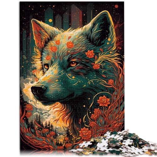 Puzzle 1000 Teile für Erwachsene, Wolf, außerweltliches Cartoon-Puzzle, 14,96 x 20,47 Zoll, Geschenkideen für Teenager ab 14 Jahren von SYUNFEI