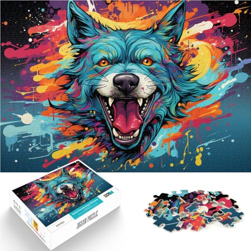 Puzzle 1000 Teile für Erwachsene, Wolf-Malen, Lernspiel, Herausforderungsspielzeug, 50 x 75 cm, tolle Geschenke und Spielzeuge, geeignet für Teenager ab 14 Jahren von SYUNFEI