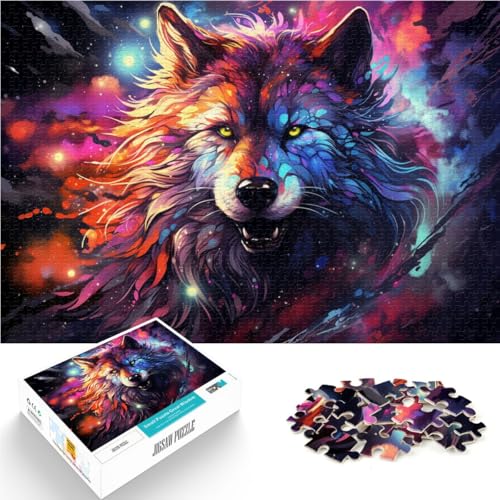 Puzzle 1000 Teile für Erwachsene, farbenfrohes Sternenwolf-Spielzeug, 14,96 x 20,47 Zoll, Herausforderung der Gehirnintelligenz, süchtig machendes Spielzeug von SYUNFEI