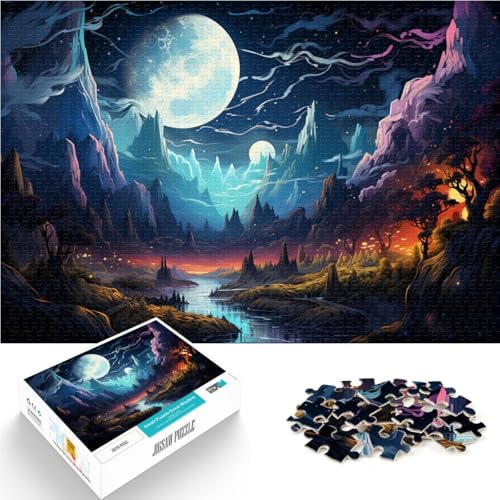 Puzzle 1000 Teile für Erwachsene, künstlerische Mondlandschaft, lustige Spiele,50x75cm, tolles Teenager ab 14 Jahren von SYUNFEI