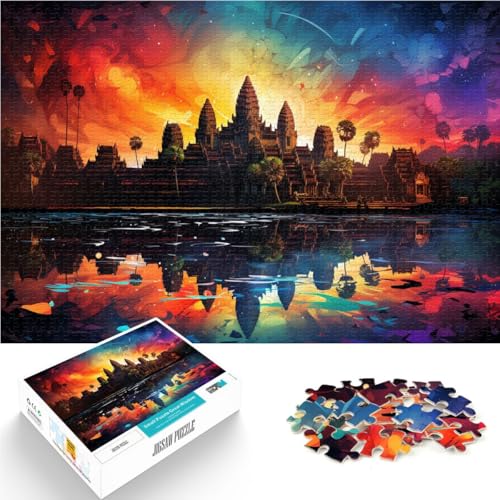 Puzzle für Erwachsene, 1000 Teile, Angkor Wat, Kambodscha, anspruchsvolles Spiel, Geschenke, tolle Geschenke für Weihnachten, 19,7 x 29,5 Zoll, von SYUNFEI