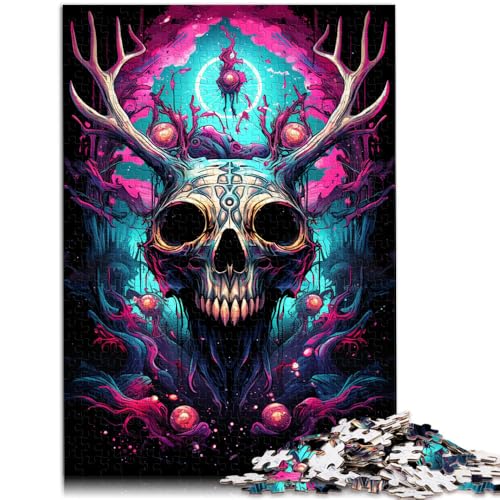 Puzzle 1000 Teile für Erwachsene Elchschädel Lernspiel Herausforderungsspielzeug Lernspiel für Geburtstag, Weihnachten 26x38cm für Teenager ab 14 Jahren von SYUNFEI