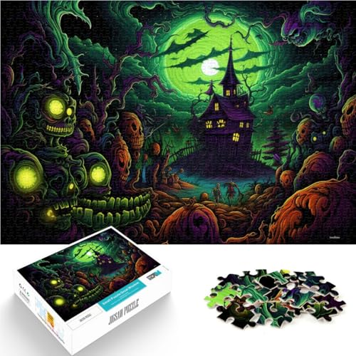 Puzzle 1000 Teile für Erwachsene, Halloween-Horrornacht, Puzzle als Geschenk, perfekte Dekoration, 50 x 75 cm, geeignet für Teenager ab 14 Jahren von SYUNFEI