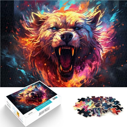Puzzle 1000 Teile für Erwachsene, Bunter Neonwolf, Lernpuzzle, Lernspiel für Geburtstag, Weihnachten, 19,7 x 29,5 Zoll Puzzle 1000 Teile für Erwachsene, Bunter Neonwolf, Lernpuzzle, Lernspiel für Geburtstag, Weihnachten, 19,7 x 29,5 Zoll von SYUNFEI