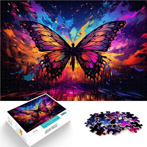 Puzzle für Erwachsene, 1000 Teile, buntes Schmetterlings-Puzzle – anspruchsvolles Spiel, Weihnachtspuzzle-Geschenke, 14,96 x 20,47 Zoll von SYUNFEI