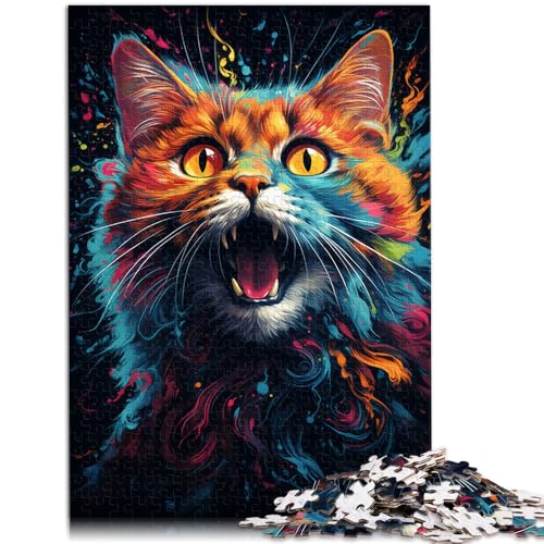Puzzle 1000 Teile für Erwachsene mit Neonkatzen, Spielspielzeug, 14,96 x 20,47 Zoll, mit vollständig ineinander greifenden, zufällig geformten Teilen Puzzle 1000 Teile für Erwachsene mit Neonkatzen, Spielspielzeug, 14,96 x 20,47 Zoll, mit vollständig ineinander greifenden, zufällig geformten Teilen von SYUNFEI