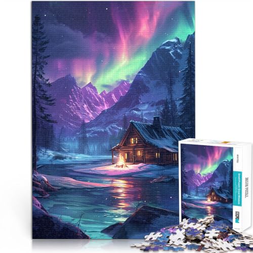 Puzzle für Erwachsene, 2000 Teile, Aurora Borealis über Schnee, Lernspielzeug, 27,56 x 39,37 Zoll, für Teenager ab 14 Jahren von SYUNFEI