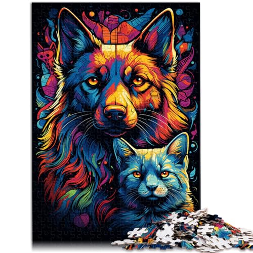 Puzzle 2000 Teile für Erwachsene, Katzen- und Hundefreunde, Lernspiel, Herausforderungsspielzeug, 70 x 100 cm, ganze Familie von SYUNFEI