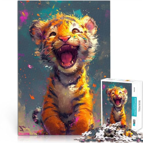 Puzzle 2000 Teile für Erwachsene Lächelndes Tigerbaby, lustige Familienspiele, 60 x 100 cm, ganze Familie von SYUNFEI