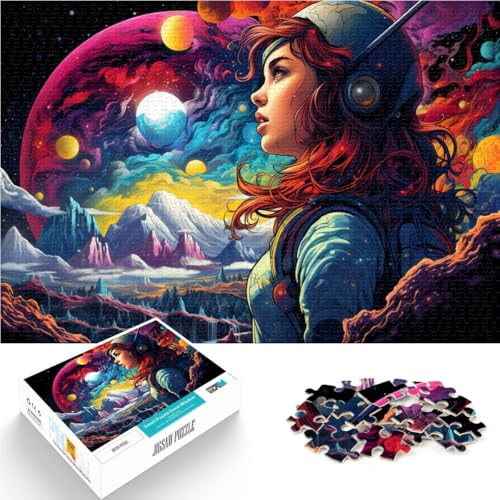 Puzzle 2000 Teile für Erwachsene Mädchen vor dem Mond Puzzle Lernspiele 27,56 Zoll x 39,37 Zoll Lernspiel für Geburtstag, Weihnachten von SYUNFEI