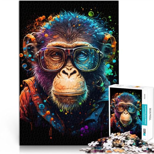 Puzzle für Erwachsene mit 2000 Teilen, AFFE mit Brille, Denkspiel, ganze Familie, 27,56 x 39,37 Zoll Puzzle für Erwachsene mit 2000 Teilen, AFFE mit Brille, Denkspiel, ganze Familie, 27,56 x 39,37 Zoll von SYUNFEI
