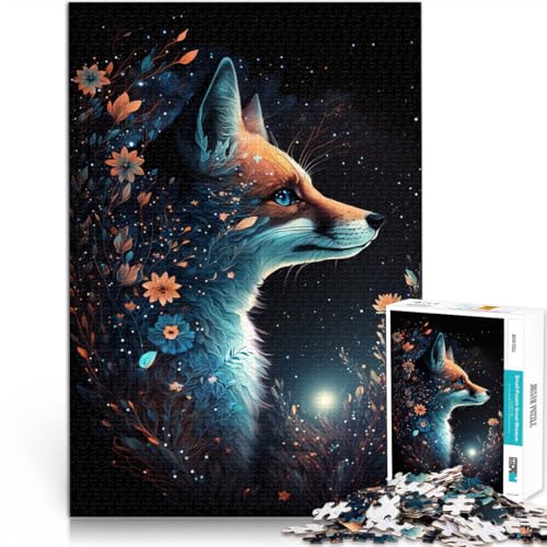 Puzzle für Erwachsene mit 1000 Teilen, Fuchs und Blumen, Denkspiel, anspruchsvoll, Aber unterhaltsam und humorvoll,50x75cm, für Teenager ab 14 Jahren von SYUNFEI