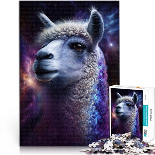 Puzzle für Erwachsene, 2000 Teile, Galaxie-Tier-Alpaka-Quizspiel, Weihnachtswunschliste mit Weihnachtsmann, 27,56 x 39,37 Zoll, für Teenager ab 14 Jahren von SYUNFEI