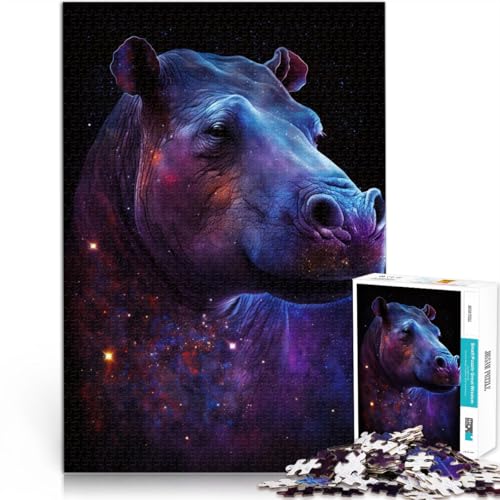 1000-teiliges Puzzle für Erwachsene, Galaxie-Tier-Nilpferd-Quizspiel, Herausforderung der Gehirnintelligenz, süchtig machendes Spielzeug, 14,96 x 20,47 Zoll 1000-teiliges Puzzle für Erwachsene, Galaxie-Tier-Nilpferd-Quizspiel, Herausforderung der Gehirnintelligenz, süchtig machendes Spielzeug, 14,96 x 20,47 Zoll von SYUNFEI