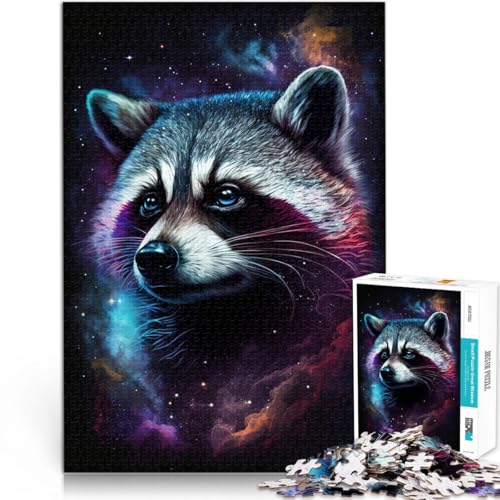 Puzzle für Erwachsene, 1000 Teile, Galaxie-Tier, Waschbär, Lernspielzeug, Stressabbau, Urlaub zu Hause, Zeit totschlagen, 14,96 x 20,47 Zoll Puzzle für Erwachsene, 1000 Teile, Galaxie-Tier, Waschbär, Lernspielzeug, Stressabbau, Urlaub zu Hause, Zeit totschlagen, 14,96 x 20,47 Zoll von SYUNFEI