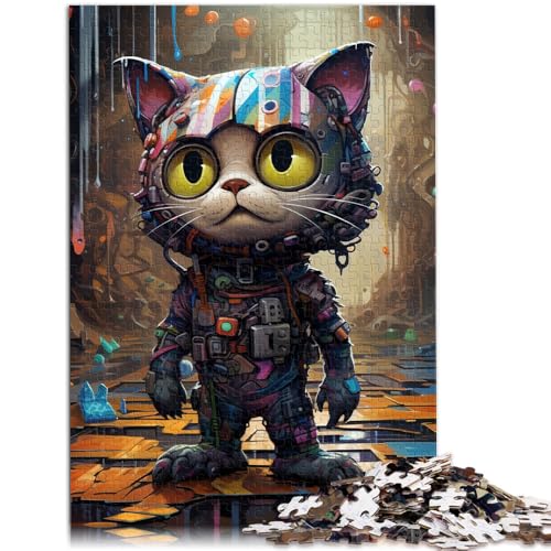 Puzzle für Erwachsene mit 1000 Teilen. Futuristische Katze. Denkspiel, ganze Familie.38x52cm, für Teenager ab 14 Jahren. von SYUNFEI