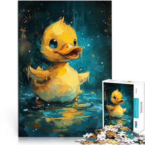 Puzzle für Erwachsene, 1000 Teile, süße kleine gelbe Ente, Familien-Aktivitätspuzzle, 26 x 38cm, ganze Familie von SYUNFEI