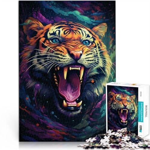 1000-teiliges Puzzle für Erwachsene, wütender Tiger, anspruchsvolles Spiel, Lernspiel für Geburtstag, Weihnachten,38x52cm 1000-teiliges Puzzle für Erwachsene, wütender Tiger, anspruchsvolles Spiel, Lernspiel für Geburtstag, Weihnachten,38x52cm von SYUNFEI