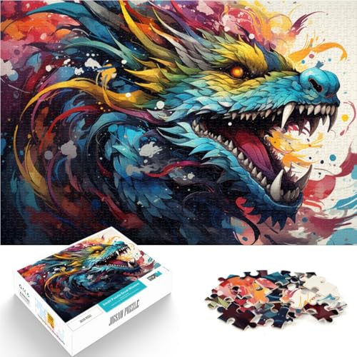 Puzzle für Erwachsene, 1000 Teile, Kunstdrache, Spiele, Spielzeug, Geschenk, Wanddekoration, einzigartige Geburtstags, 14,96 x 20,47 Zoll von SYUNFEI