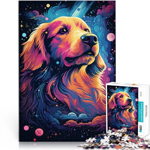1000-teiliges Puzzle für Erwachsene, Puzzle-Kunst, Golden Retriever-Quizspiel, einzigartige Geburtstags, 26x38cm, für Teenager ab 14 Jahren von SYUNFEI