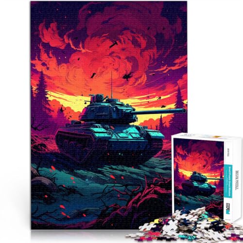 1000-teiliges Puzzle für Erwachsene, Puzzle-Kunst, Panzer-Quizspiel, Familienspiel, Stressabbau, schwieriges Herausforderungspuzzle, 19,7 x 29,5 Zoll, für 14-Jährige von SYUNFEI