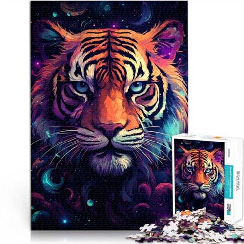 1000-teiliges Puzzle für Erwachsene, Art Tiger-Spiel, Spielzeug für die Familie, Geschenk, Herausforderung der Gehirnintelligenz, süchtig machendes Spielzeug,38x52cm, von SYUNFEI