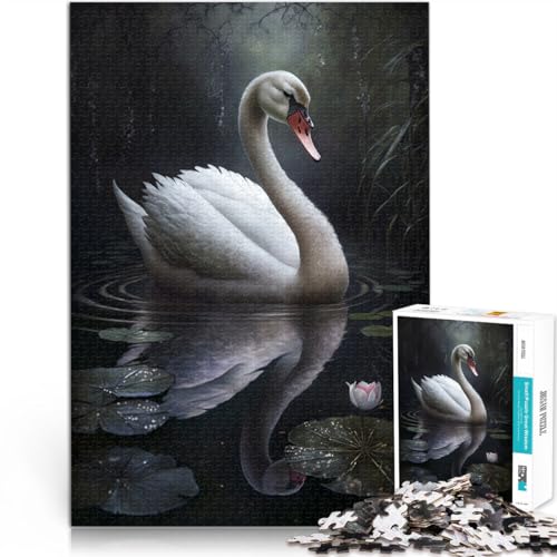Puzzle für Erwachsene, 1000 Teile, Art White Swan, anspruchsvolles Spiel, Puzzle, tolles Geschenk für Spiele, 19,7 x 29,5 Zoll, für Teenager ab 14 Jahren von SYUNFEI