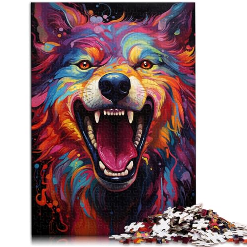 Puzzle für Erwachsene, 2000 Teile, farbenfrohes Art-Wolf-Quizspiel mit vollständig ineinander greifenden, zufällig geformten Teilen, 27,56 Zoll x 39,37 Zoll von SYUNFEI
