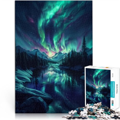 1000-teiliges Puzzle für Erwachsene, Aurora Borealis über Schnee, Lernpuzzle, Familienspiel, 19,7 x 29,5 Zoll, gutes Geschenk 1000-teiliges Puzzle für Erwachsene, Aurora Borealis über Schnee, Lernpuzzle, Familienspiel, 19,7 x 29,5 Zoll, gutes Geschenk von SYUNFEI