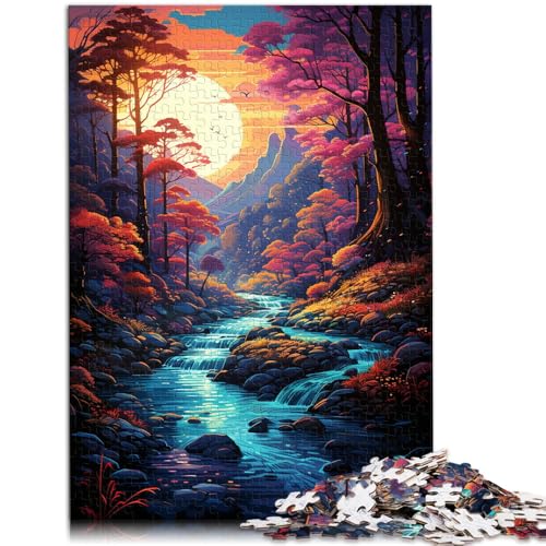 Puzzle für Erwachsene, 1000 Teile, Bach unter Sonnenuntergang, Puzzle – anspruchsvolles Spiel, Weihnachtspuzzle, Geschenke, 10,27 x 14,96 Zoll von SYUNFEI