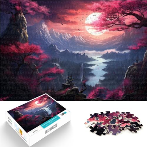 Puzzle für Erwachsene, 2000 Teile, blühende Bäume, japanische Berge, Familienaktivität, Puzzle, Kunstwerk, Geschenk, 70 x 100 cm, geeignet für Jugendliche ab 14 Jahren von SYUNFEI