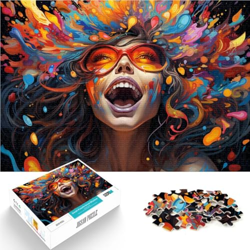 Puzzle für Erwachsene, 1000 Teile, Blumen und Frau, anspruchsvolles Spiel mit passendem Poster und Quizblatt, 50 x 75 cm, für 14-Jährige von SYUNFEI