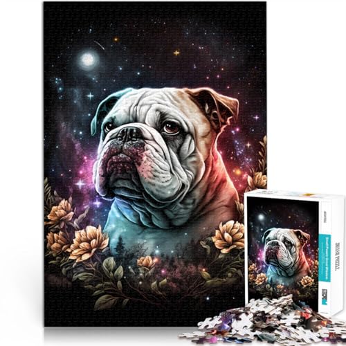 Puzzle für Erwachsene, 1000 Teile, Bulldogge mit Blumen, pädagogisches Spielzeug-Puzzle zum Stressabbau, 14,96 x 20,47 Zoll, Weihnachts Geschenke Puzzle für Erwachsene, 1000 Teile, Bulldogge mit Blumen, pädagogisches Spielzeug-Puzzle zum Stressabbau, 14,96 x 20,47 Zoll, Weihnachts Geschenke von SYUNFEI