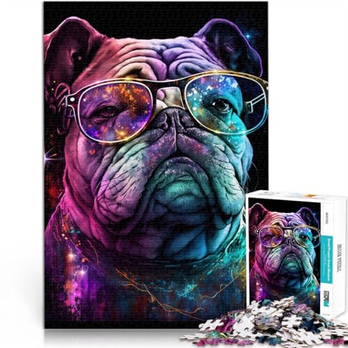 Puzzle für Erwachsene mit 1000 Teilen, Bulldogge mit Brille, Denkspiel, anspruchsvolles Puzzlespiel und Familienspiel,38x52cm Puzzle für Erwachsene mit 1000 Teilen, Bulldogge mit Brille, Denkspiel, anspruchsvolles Puzzlespiel und Familienspiel,38x52cm von SYUNFEI