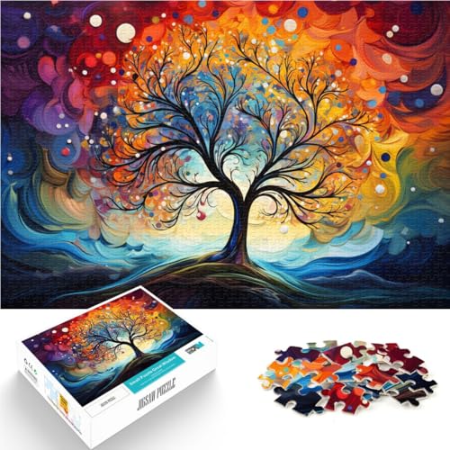 Puzzle für Erwachsene, 1000 Teile, bunter Baum, Denkspiel, Herausforderung für die Gehirnintelligenz, süchtig machendes Spielzeug, 50 x 75 cm, für Teenager ab 14 Jahren von SYUNFEI