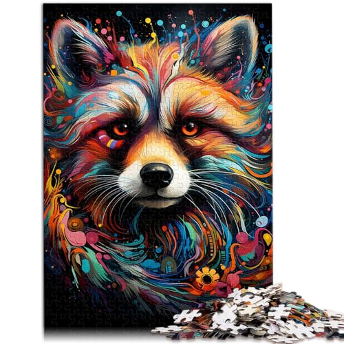 1000-teiliges Puzzle für Erwachsene. Das farbenfrohe Waschbär-Quizspiel ganze Familie.38x52cm für Teenager ab 14 Jahren. von SYUNFEI