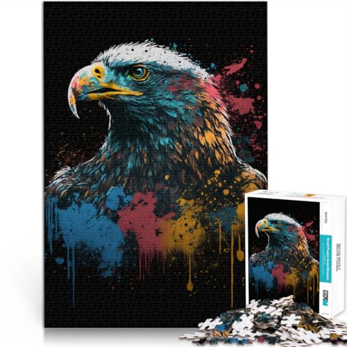 Puzzle Erwachsene mit 1000 Teilen, Adler-Puzzle-Kunstwerk. Helfen Sie dem Gehirn, süchtig machendes Spielzeug zu trainieren und Geduld zu entwickeln. 10,27 Zoll x 14,96 Zoll von SYUNFEI
