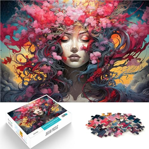 Puzzle für Erwachsene, 1000 Teile, Kirschblütenfrau, Lernspielzeug, 26 x 38cm, Teenager ab 14 Jahren von SYUNFEI