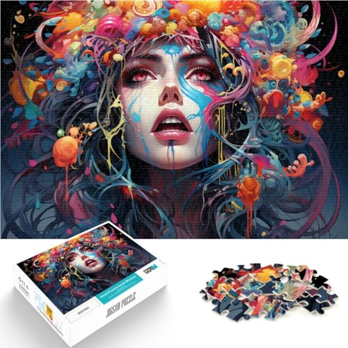 1000-teiliges Puzzle für Erwachsene, Farbpuzzle „Schöne Frau“, Quizspiel, einzigartige Geburtstags, 50 x 75 cm, für Teenager ab 14 Jahren 1000-teiliges Puzzle für Erwachsene, Farbpuzzle „Schöne Frau“, Quizspiel, einzigartige Geburtstags, 50 x 75 cm, für Teenager ab 14 Jahren von SYUNFEI