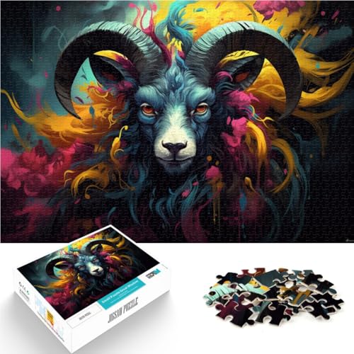 Puzzle für Erwachsene, 1000 Teile, Widder-Puzzle – anspruchsvolles Spiel mit passendem Poster und Quizblatt, 26x38cm Puzzle für Erwachsene, 1000 Teile, Widder-Puzzle – anspruchsvolles Spiel mit passendem Poster und Quizblatt, 26x38cm von SYUNFEI