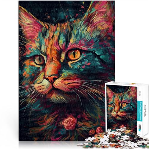 Puzzle für Erwachsene, 1000 Teile, Weltraumkatzen, Quizspiel, Familienspiel, Stressabbau, schwieriges Herausforderungspuzzle, 14,96 Zoll x 20,47 Zoll von SYUNFEI