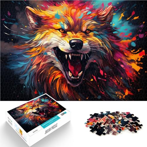Puzzle für Erwachsene, 1000 Teile, buntes Dämonenwolf-Puzzle – anspruchsvolles Spiel, tolles Geschenk für Spiele, 14,96 x 20,47 Zoll von SYUNFEI