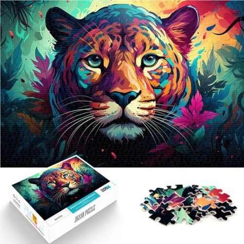 Puzzle für Erwachsene, 1000 Teile, farbenfrohes Dschungel-Leoparden-Spiel, Spielzeug für die Familie, Geschenk, Weihnachten, Geburtstagsgeschenke, 50 x 75 cm, Puzzle für Erwachsene, 1000 Teile, farbenfrohes Dschungel-Leoparden-Spiel, Spielzeug für die Familie, Geschenk, Weihnachten, Geburtstagsgeschenke, 50 x 75 cm, von SYUNFEI
