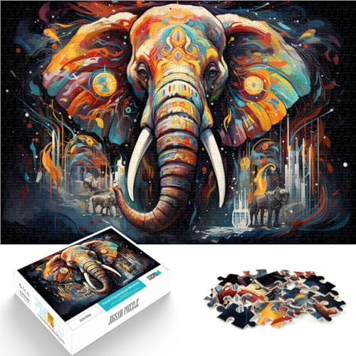 Puzzle Elefant, 2000-teiliges Puzzlespiel, 27.56 in x39.37 in, Graukartenpuzzle für Erwachsene und Kinder ab 14 Jahren, Lernspielzeug von SYUNFEI