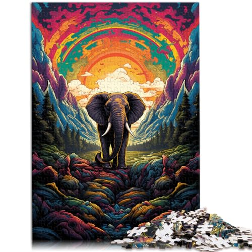 Puzzle für Erwachsene, 1000 Teile, buntes Elefanten-Puzzle – anspruchsvolles Spiel, perfekte Dekoration, 50 x 75 cm, für Jugendliche ab 14 Jahren von SYUNFEI