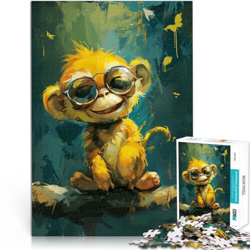 Puzzle für Erwachsene, 1000 Teile, süßes kleines gelbes Affen-Puzzle – anspruchsvolles Spiel, tolles Geschenk,38x52cm, für Teenager ab 14 Jahren von SYUNFEI