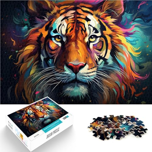 Puzzle für Erwachsene, 1000 Teile, buntes Tigergesicht, Puzzle für Lernspiele, Herausforderungsspielzeug, verbessert das Gedächtnis, 50 x 75 cm Puzzle für Erwachsene, 1000 Teile, buntes Tigergesicht, Puzzle für Lernspiele, Herausforderungsspielzeug, verbessert das Gedächtnis, 50 x 75 cm von SYUNFEI