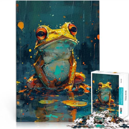 Puzzle Erwachsene, süßer Kleiner gelber Frosch, 1000 Teile, Puzzle Erwachsene, 50 x 75 cm, Holzbrettpuzzle Erwachsene und Kinder ab 14 Jahren, tolles Geschenk Erwachsene und Kinder von SYUNFEI