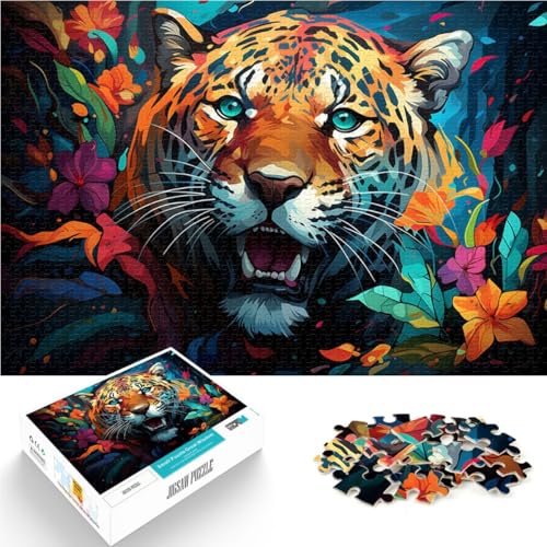 Puzzle für Erwachsene, 1000 Teile, Fantasie-Dschungel-Leopard, Denkspiel mit passendem Poster und Quizblatt,38x52cm Puzzle für Erwachsene, 1000 Teile, Fantasie-Dschungel-Leopard, Denkspiel mit passendem Poster und Quizblatt,38x52cm von SYUNFEI