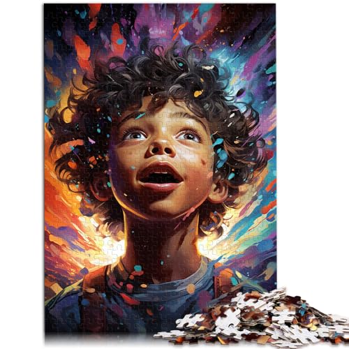 Puzzle Fantasie Kleiner Junge Erwachsene 2000 Teile Puzzle 27.56 in x39.37 in Graukartenpuzzle Geeignet für Erwachsene und Kinder über 14 Jahre zur Heimdekoration von SYUNFEI